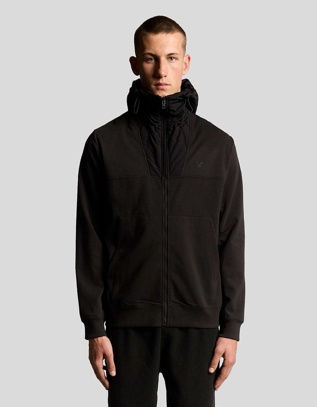 Lyle & Scott Panelled Hybrid Jacket - X002 Black Ice, 2 of 1