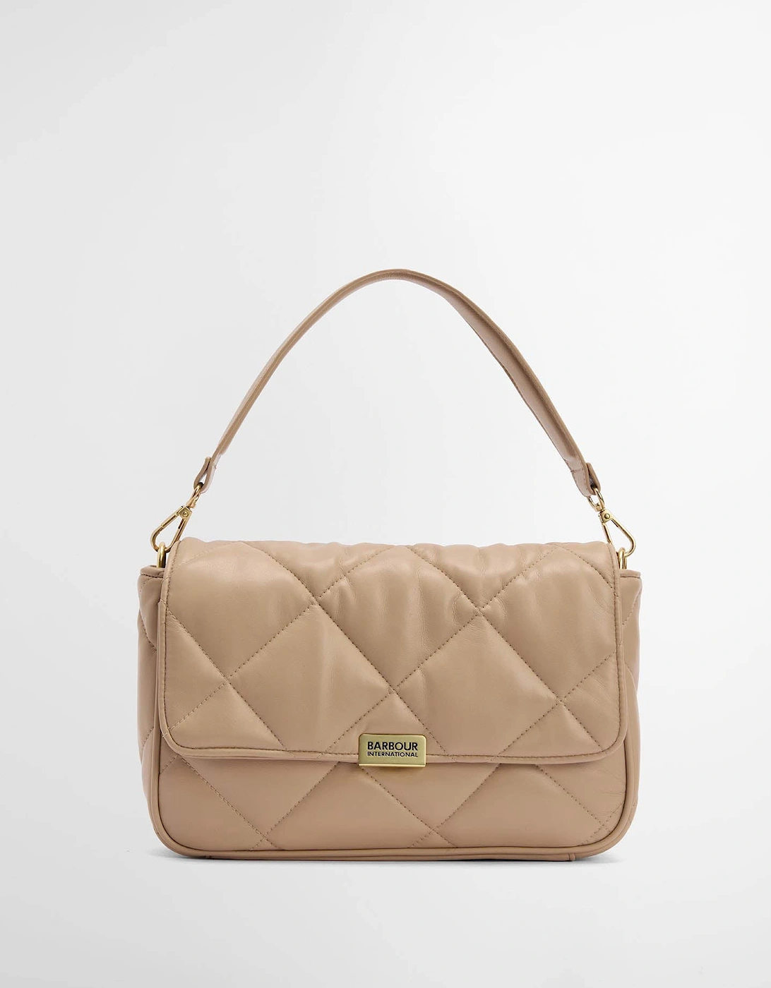 Womens Soft Quilt Shoulder Bag - Camel, 2 of 1