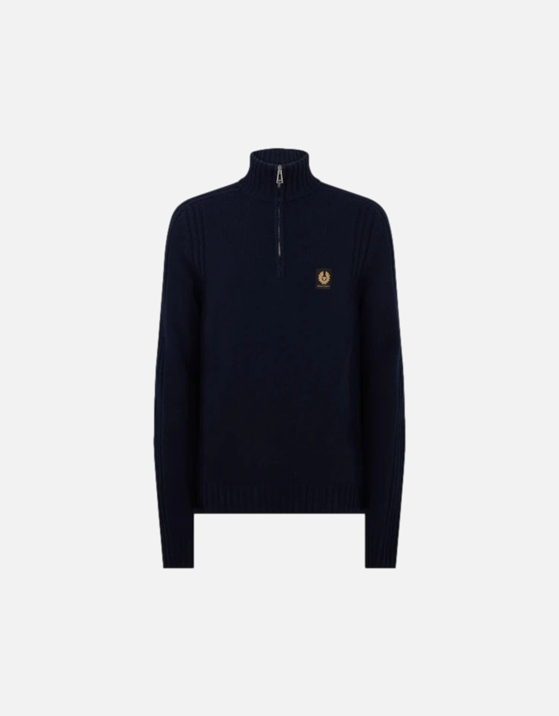 Men's Belstaff Watch Quarter Zip Jumper Dark Ink - Black - Size: 44