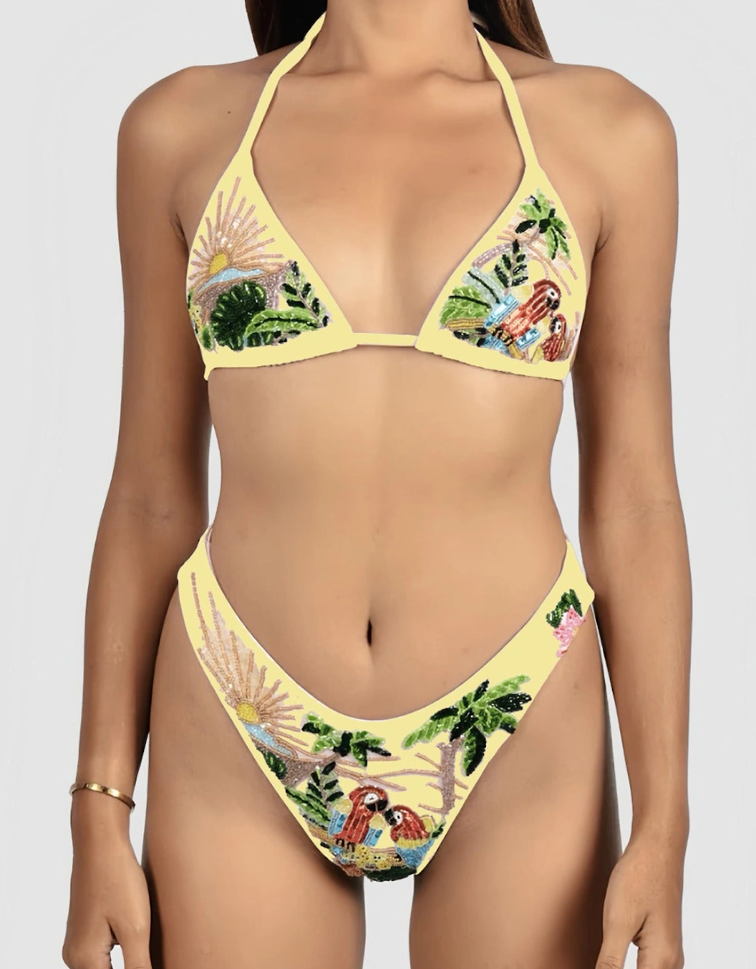Charli Embellished Premium Tropical Bikini Bottom