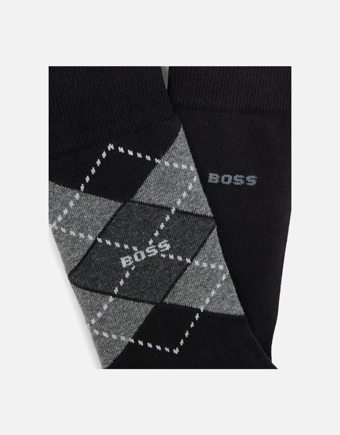 BOSS Orange 2 Pack Mens Combed Cotton Argyle Socks