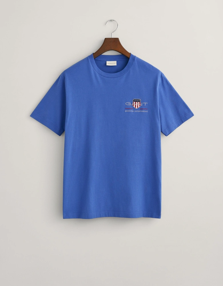 Mens Regular Fit Embroidered Archive Shield T-Shirt - 407 Rich Blue