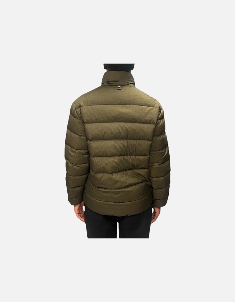 Nylon Stand Collar Liner Jacket - Ivy Green