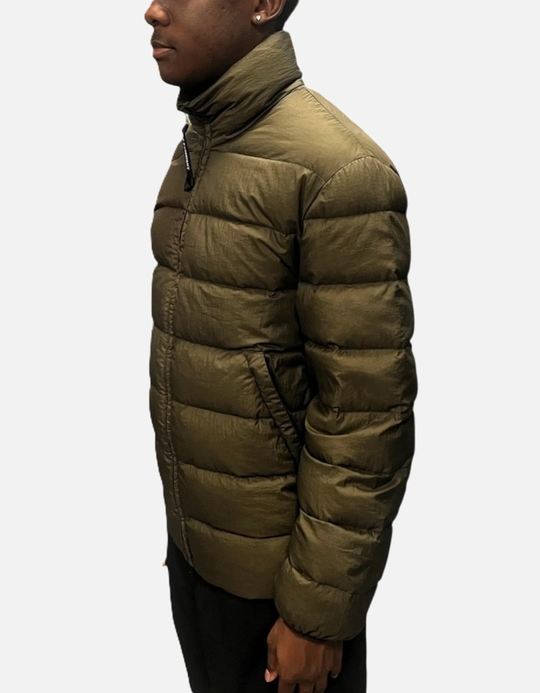Nylon Stand Collar Liner Jacket - Ivy Green