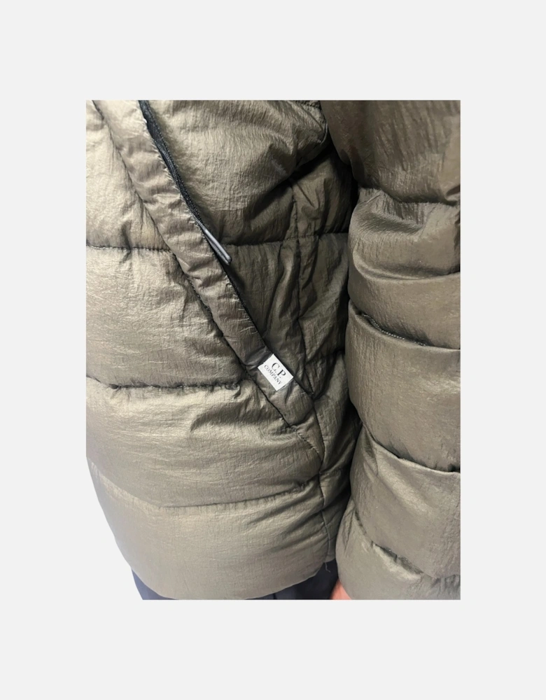 Nylon Stand Collar Liner Jacket - Ivy Green
