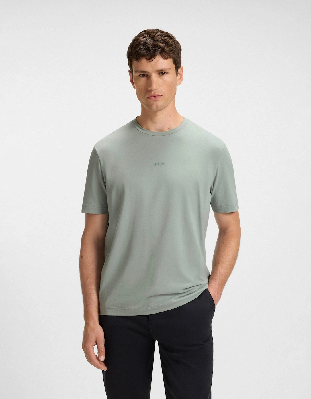 BOSS Orange TChup Mens Crew Neck Small Logo T-Shirt - Open Green 351, 2 of 1