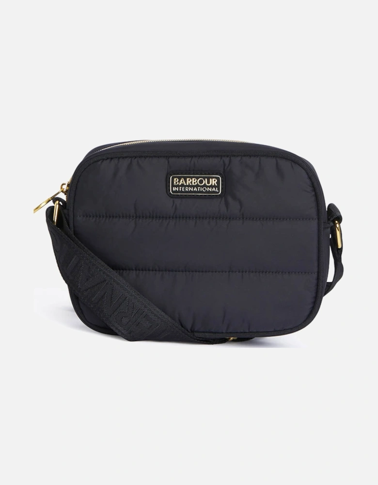 Monaco Womens Quilted Crossbody Bag - Black/Black