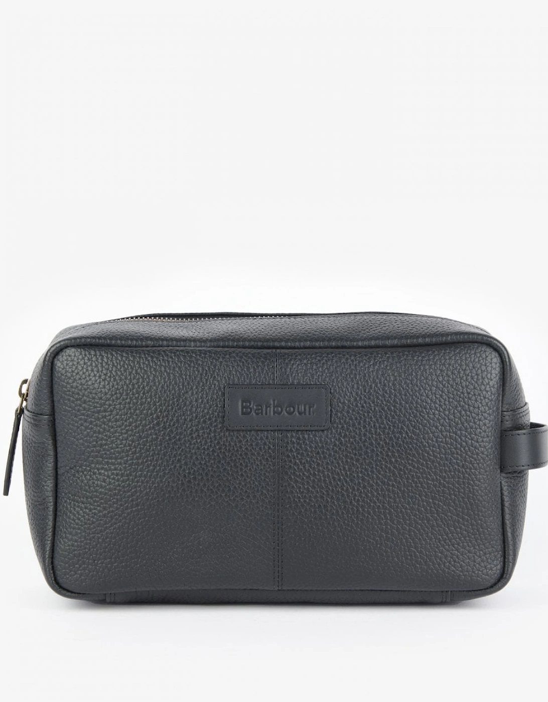 Highgate Mens Leather Washbag - Black