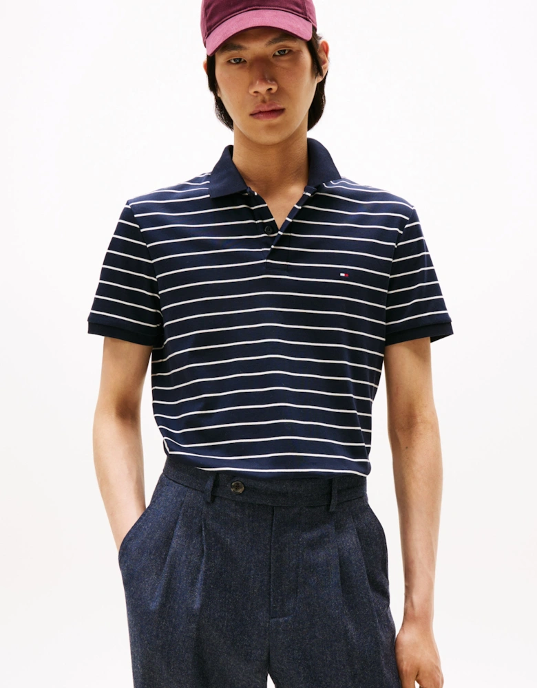 Liquid Cotton Regular Fit Mens Polo - Desert Sky/Ivory Petal