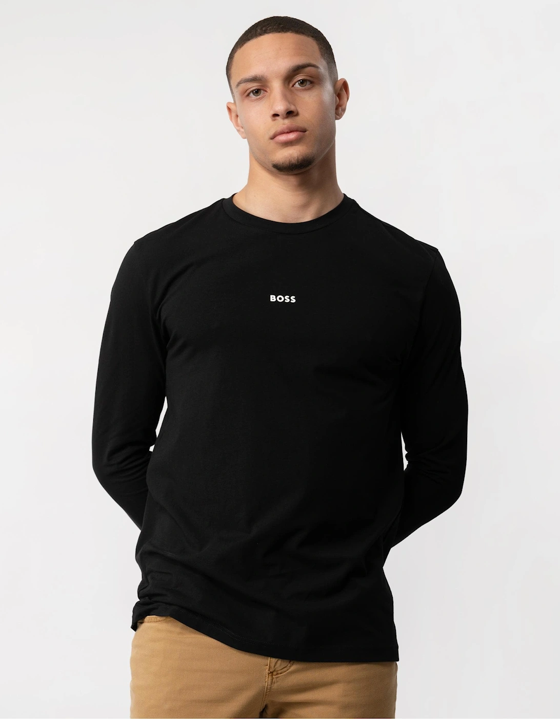 BOSS Orange Tchark Mens Long Sleeve Stretch Cotton T-Shirt, 5 of 4