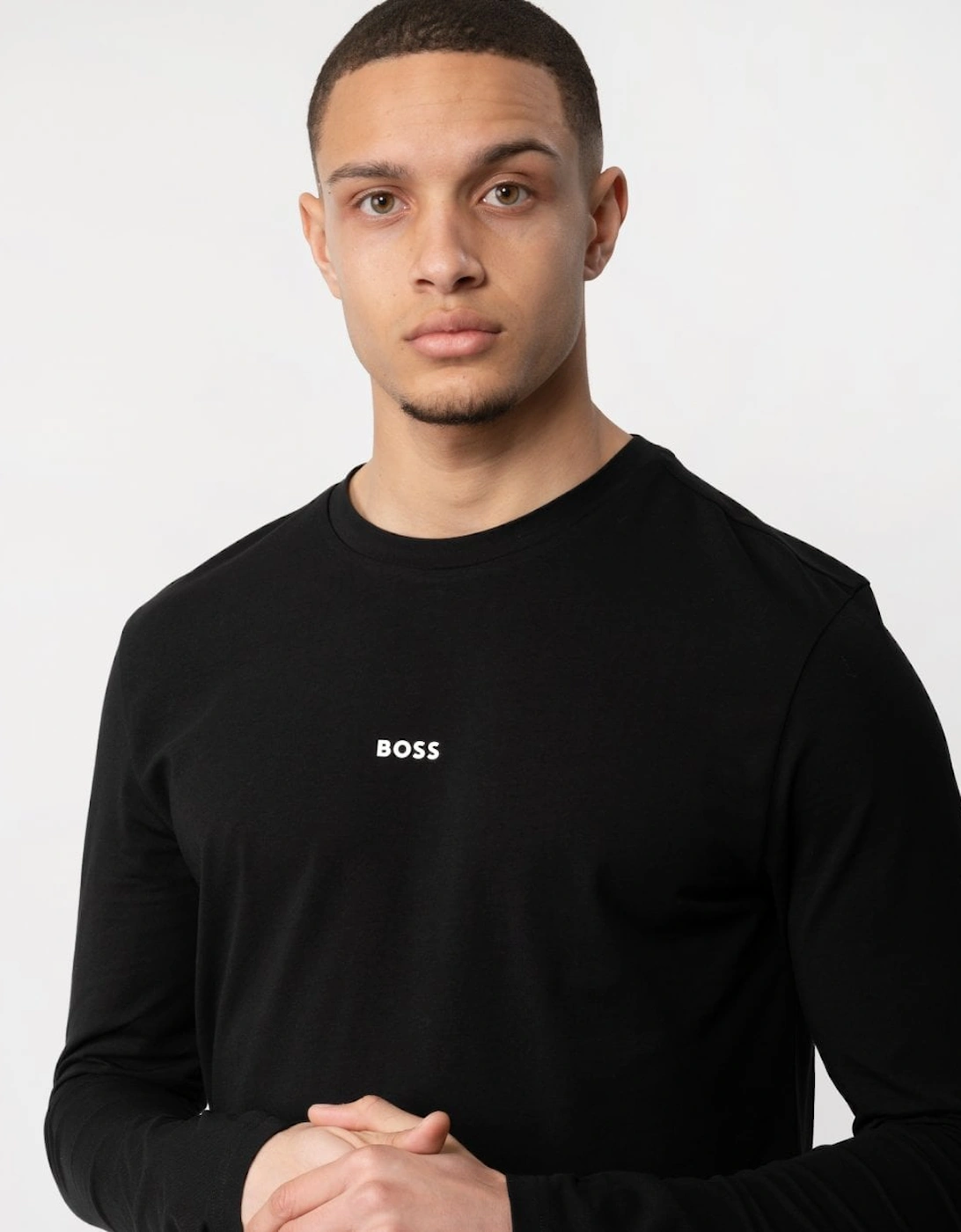 BOSS Orange Tchark Mens Long Sleeve Stretch Cotton T-Shirt