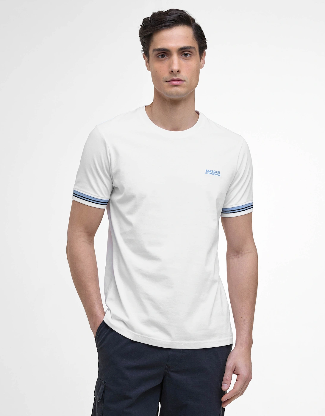 Bruce Mens Tipped Cuff T-Shirt - White, 2 of 1