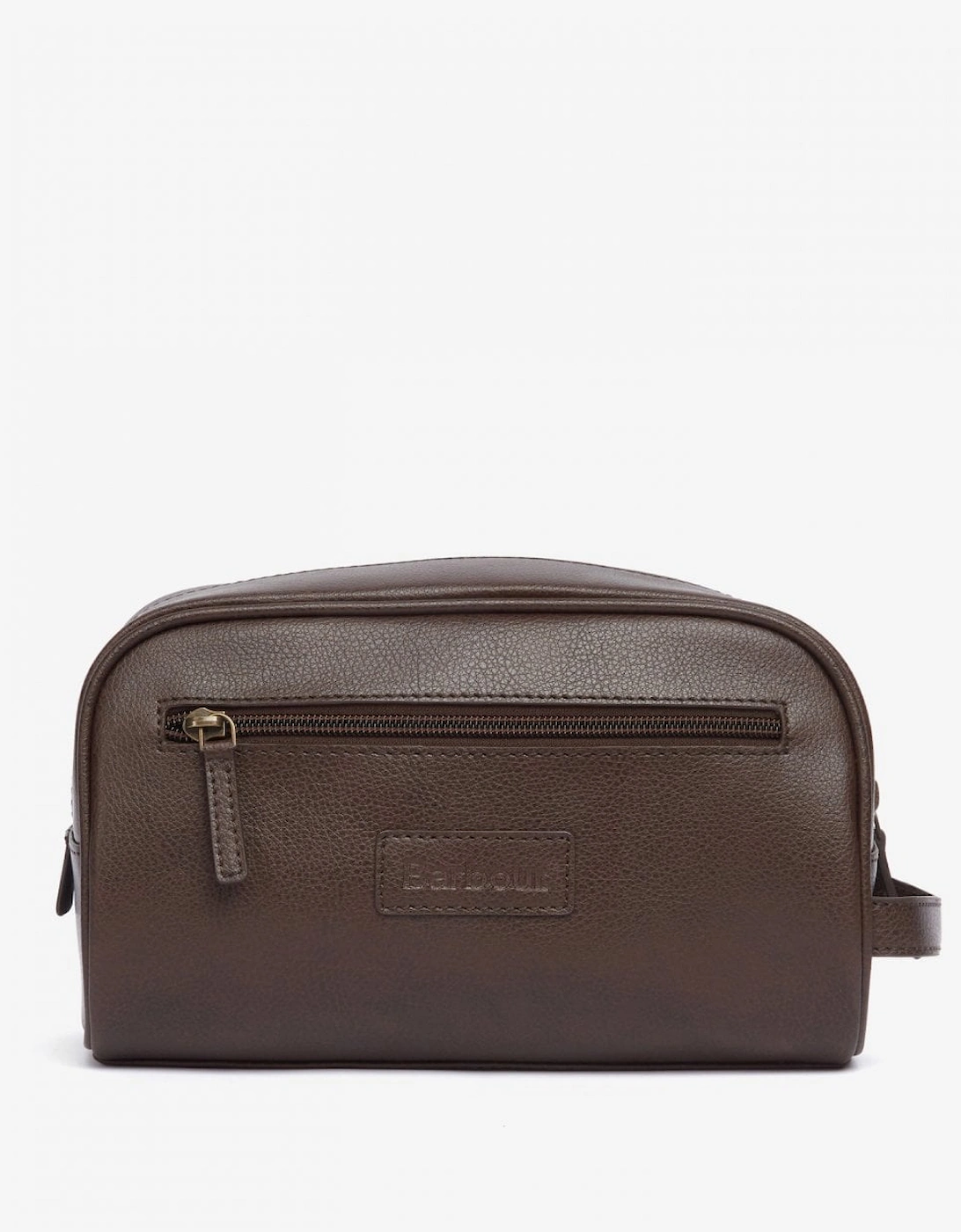 Mens Leather Washbag - Dark Brown, 6 of 5