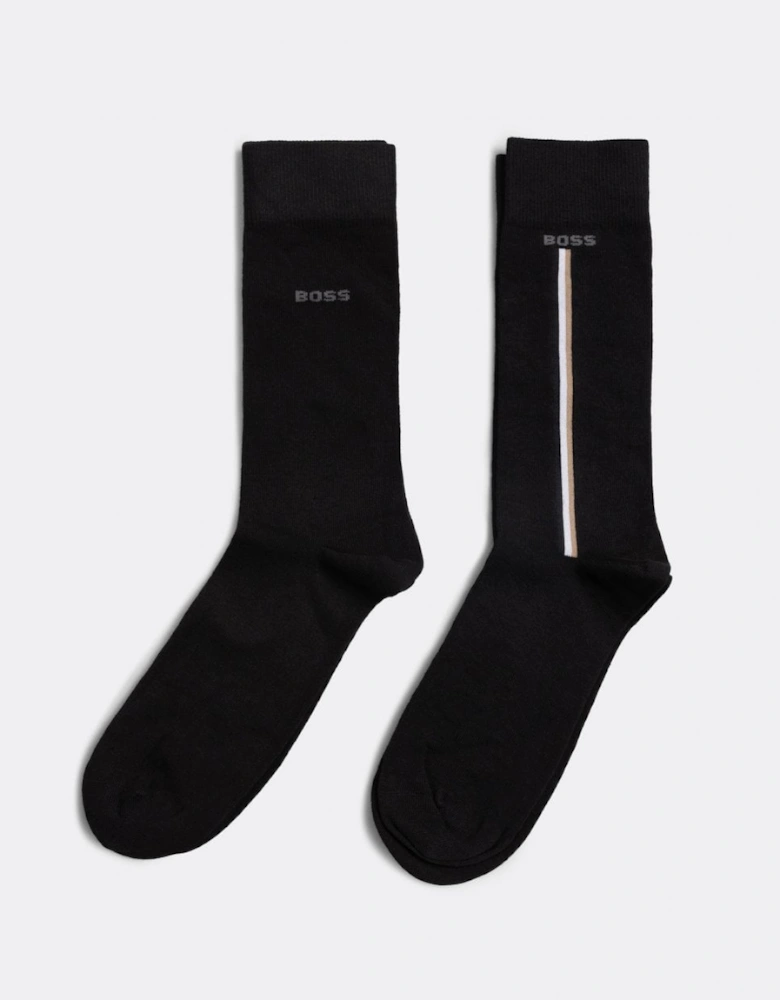 BOSS Orange 2-Pack Mens Regular Length Organic Cotton Blend Socks
