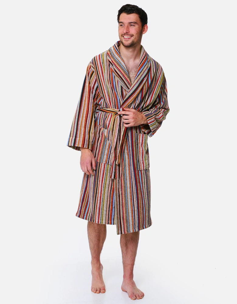Cotton Towelling Signature Stripe Robe