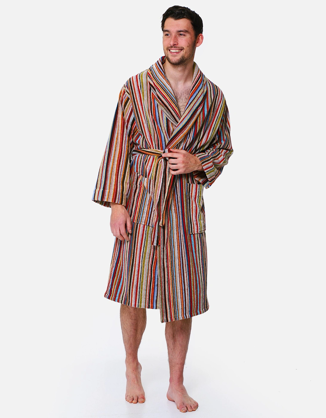 Cotton Towelling Signature Stripe Robe