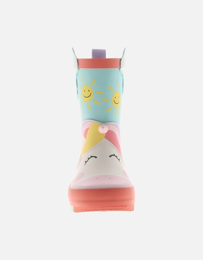Younger Girls Wellies Happy Unicorn assorted UK Size