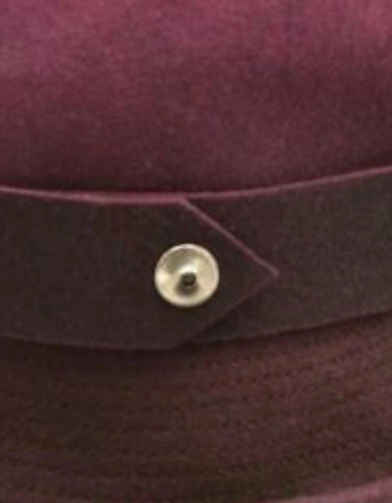 Womens Hats CUINN CAPPELLO Stingy Brim Fedora Maroon Holiday Hat Lady