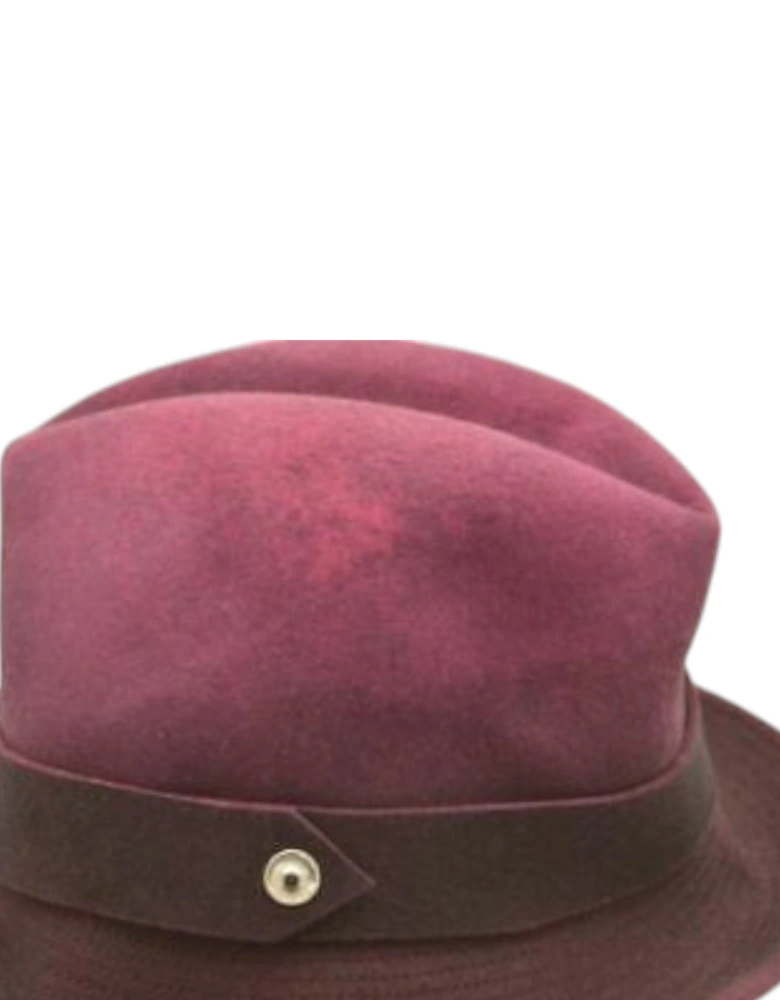 Womens Hats CUINN CAPPELLO Stingy Brim Fedora Maroon Holiday Hat Lady