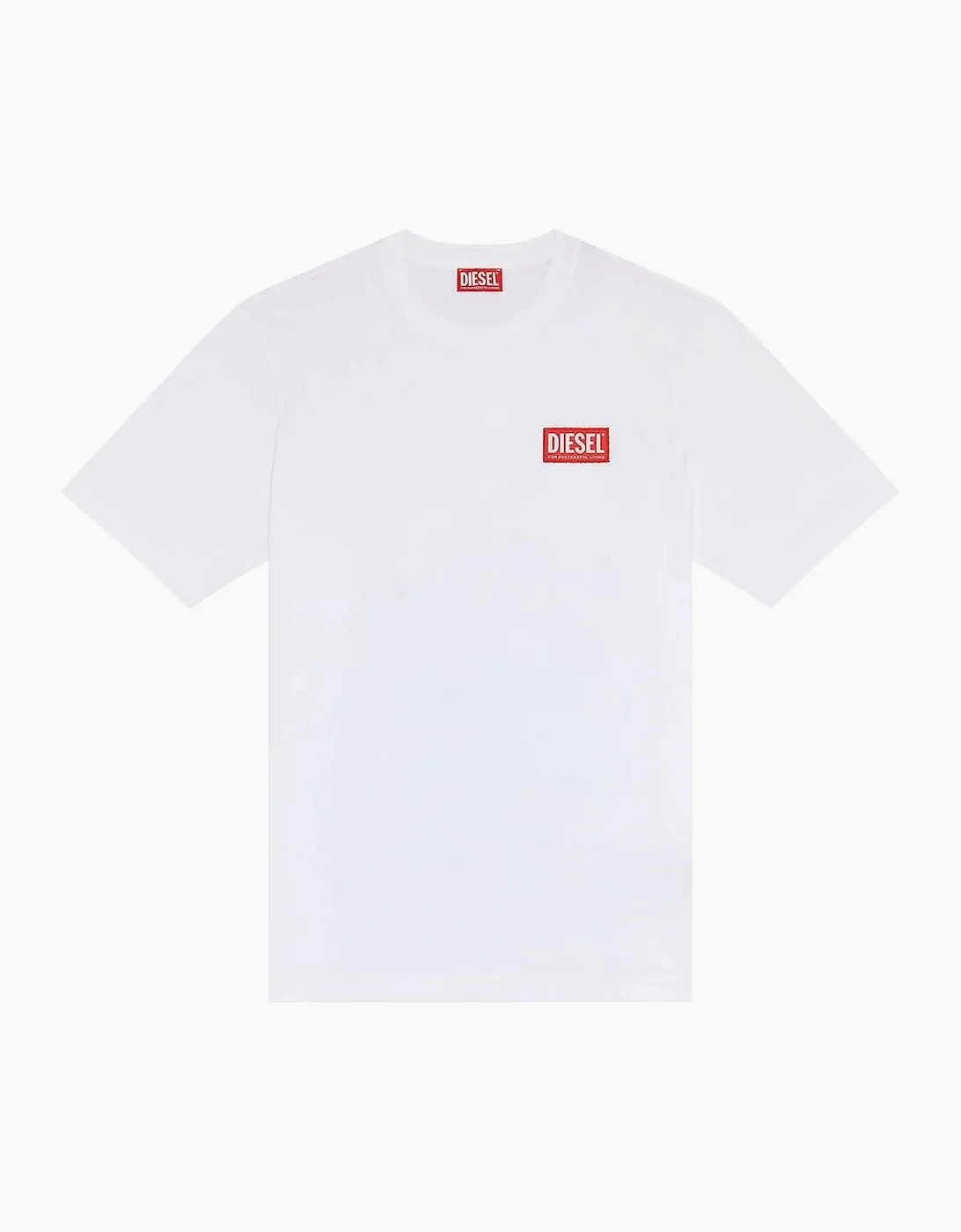 Diesel Men's White T-Just-Nlabel T Shirts 100% Cotton Short Sleeve Plain Crew Neck Tops  Regular/36 S