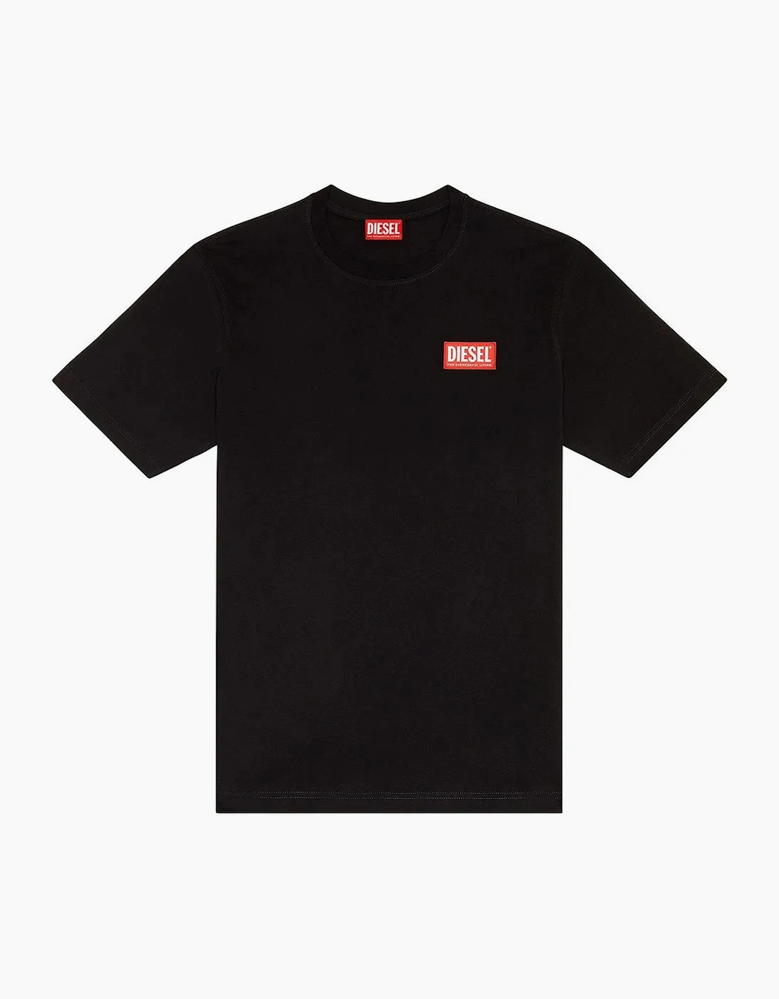 Diesel Men's Black T-Just-Nlabel T Shirts 100% Cotton Short Sleeve Plain Crew Neck Tops  Regular/36 S