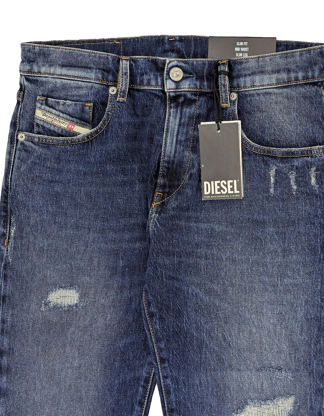 2019 D-STRUKT-R Mens Denim Jeans Slim Fit Mid Waist Cotton Workwear Pants
