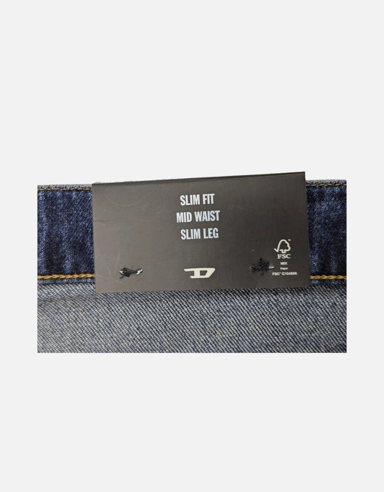 2019 D-STRUKT-R Mens Denim Jeans Slim Fit Mid Waist Cotton Workwear Pants