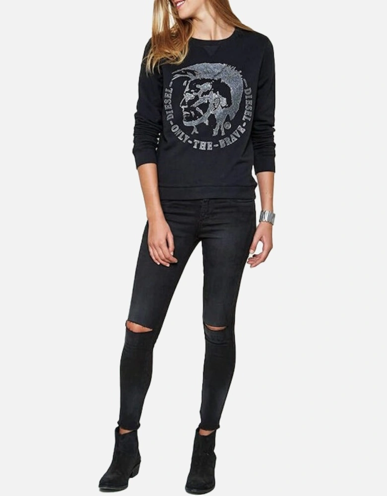 F RADI T Felpa Womens Sweatshirts Crew Neck Black Pullover Winter Sweater