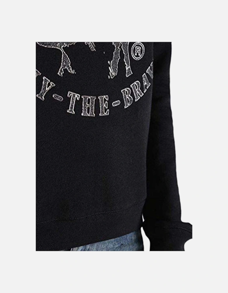 F RADI T Felpa Womens Sweatshirts Crew Neck Black Pullover Winter Sweater
