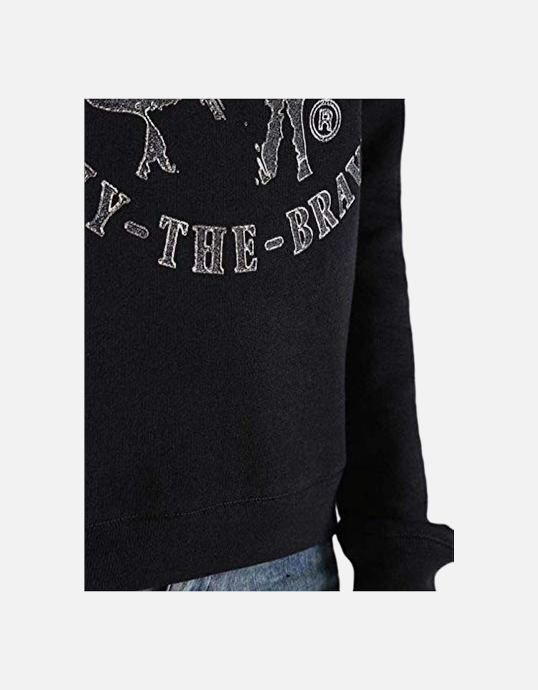 F RADI T Felpa Womens Sweatshirts Crew Neck Black Pullover Winter Sweater