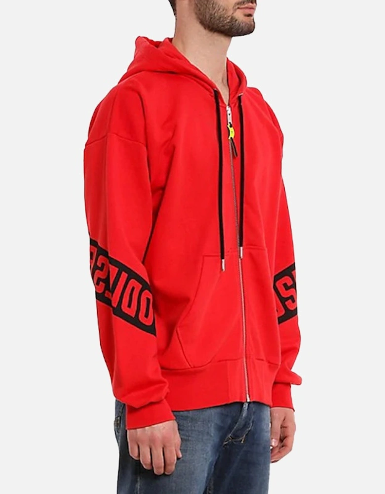 S ALBY ZIP FELPA Men Hoodies Full Zip Red Top Casual Hooded Sweatshirt XS