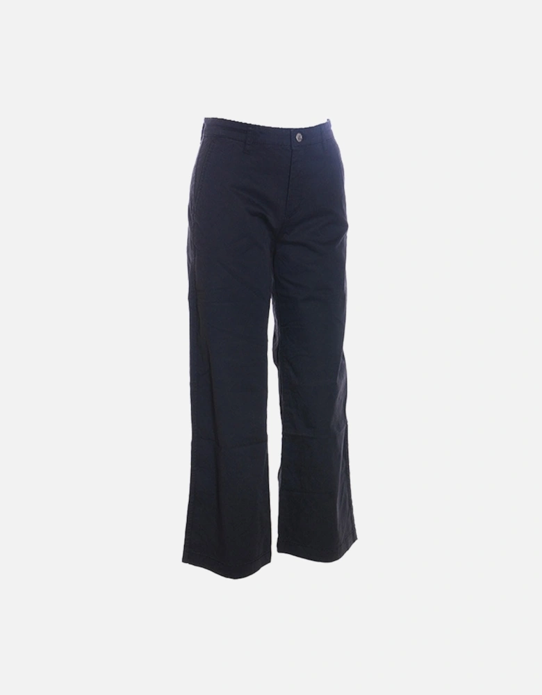 R ELOISE Womens Pant Trouser Loose Fit Causal Pants Navy Chinos Office