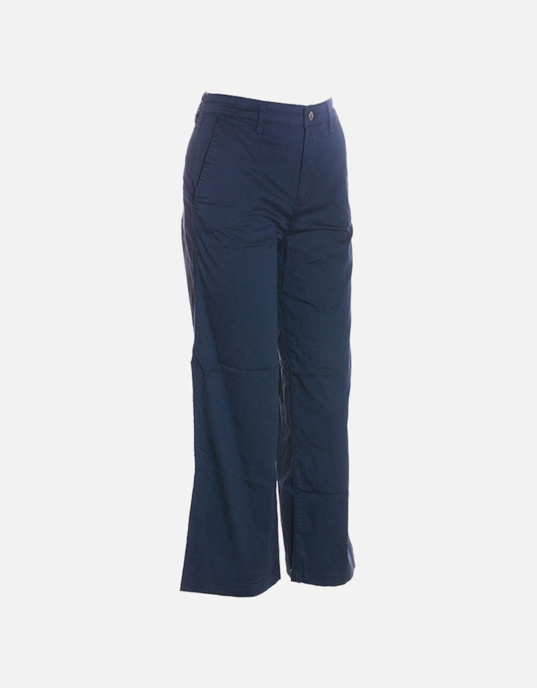 R ELOISE Womens Pant Trouser Loose Fit Causal Pants Navy Chinos Office
