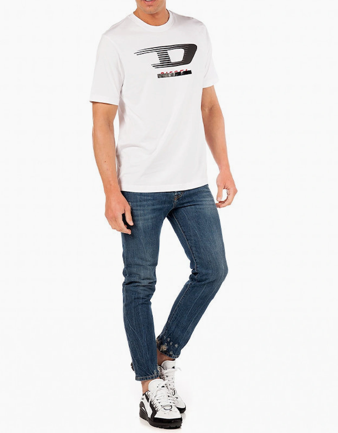 Diesel DIESEL T JUST Y4 Mens T Shirt Crew Neck Short Sleeve Casual Cotton Tee - White