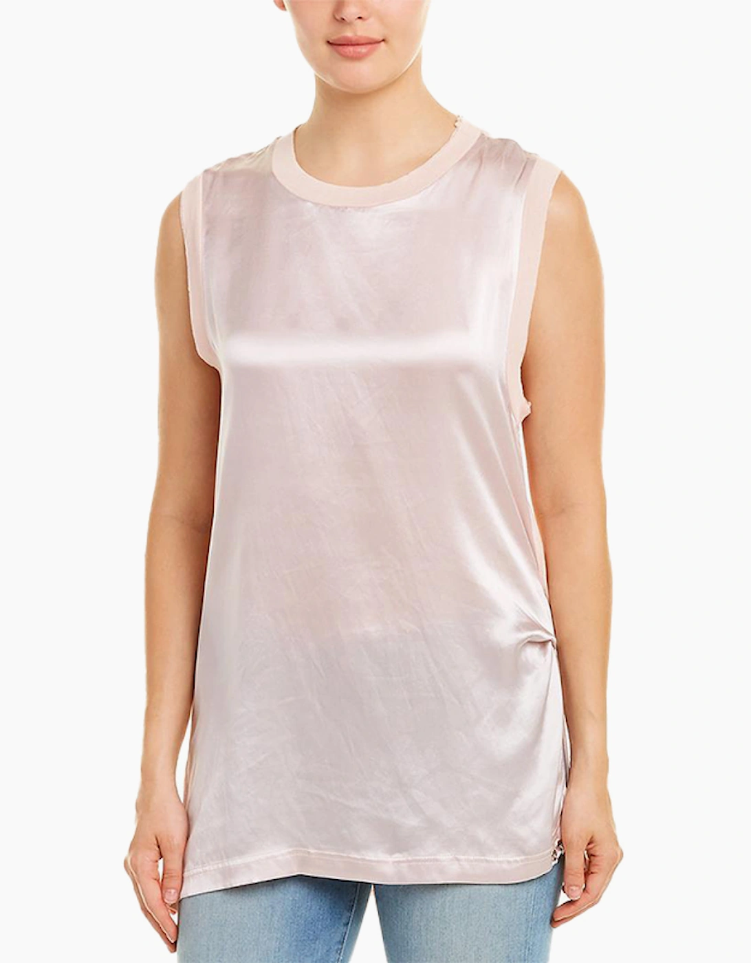 Women's DIESEL T HEIKA Womens Dress T-Shirt Vest Round Neck Sleeveless Casual Tank Top - Pink - Size: 6