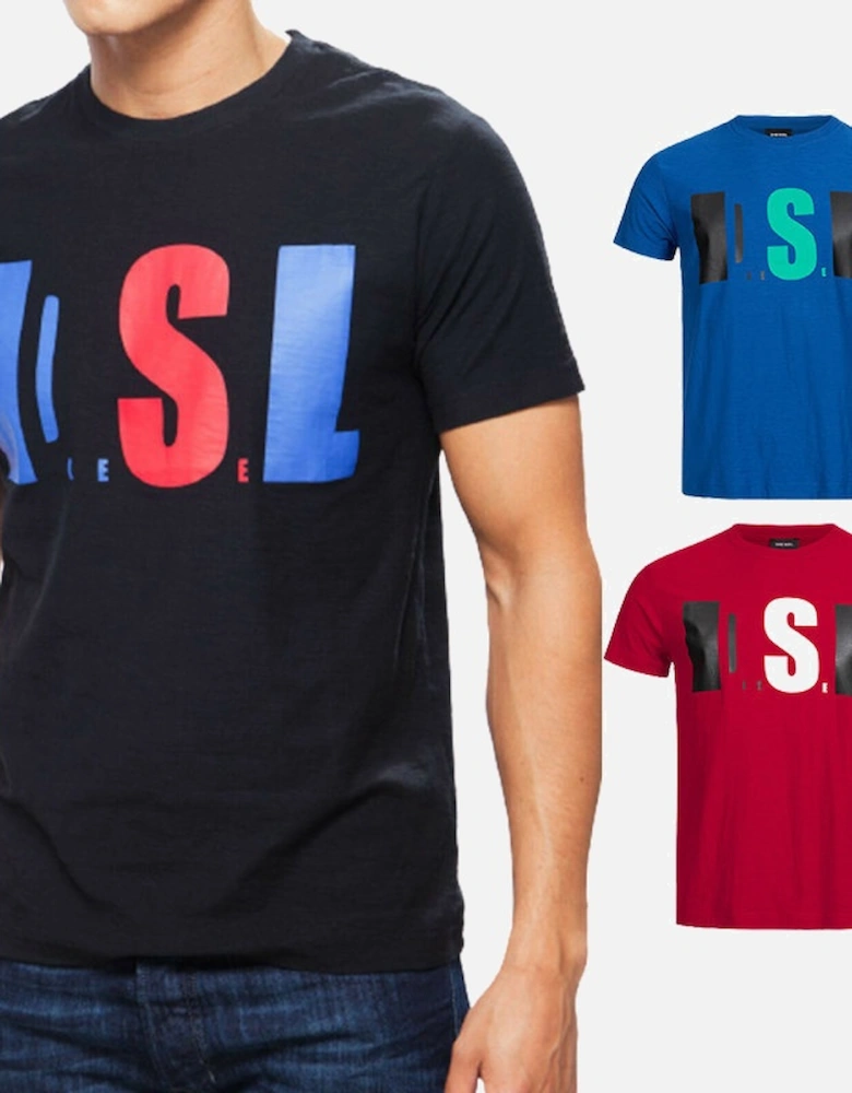 T JOE QB Mens T Shirt Slim Fit Crew Neck Printed Casual Summer Cotton Tee