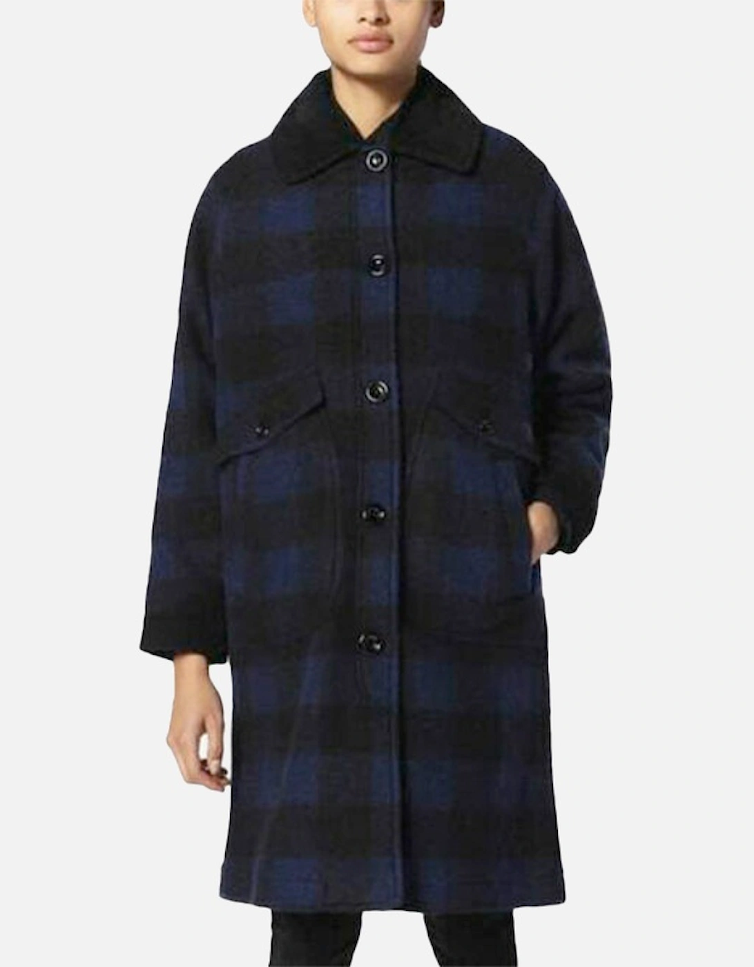 W-Dana Womens Waistcoat Single Breasted Trench XXS S L Blue Buffalo Check, 6 of 5