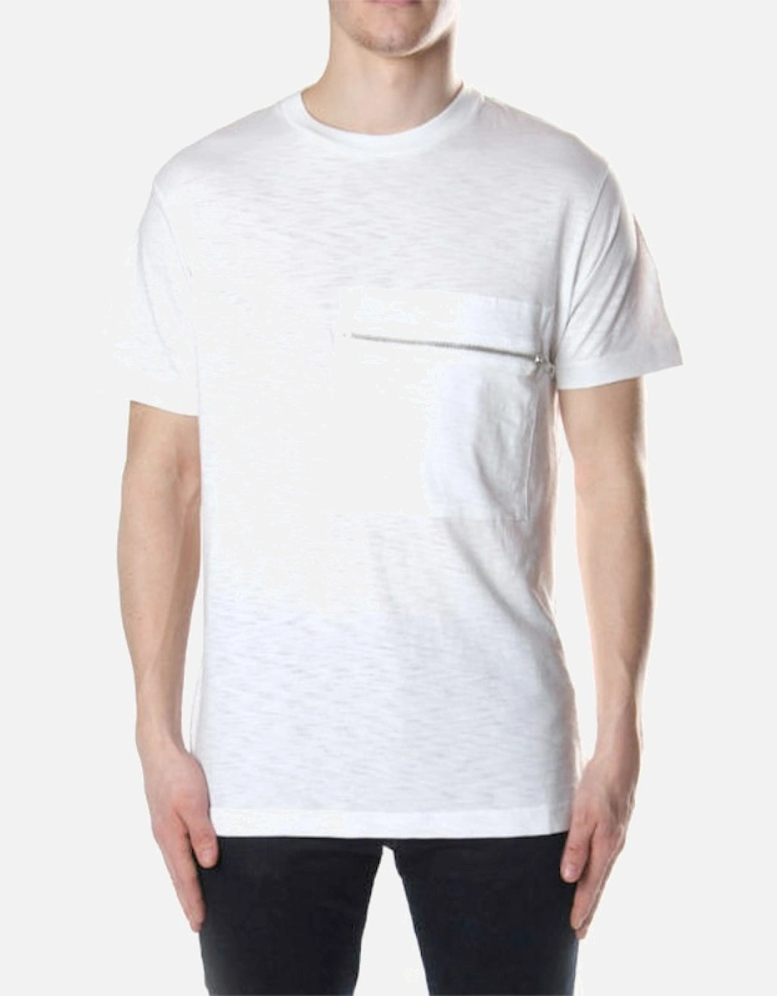 Diesel Men's White T Det T Shirt Crew Neck Casual Summer Cotton Polo Casual Tees  38 M