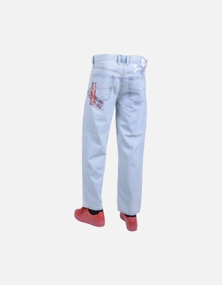 DAGH 084SX Mens Denim Jeans Regular Fit Straight Cotton Light Denim Blue