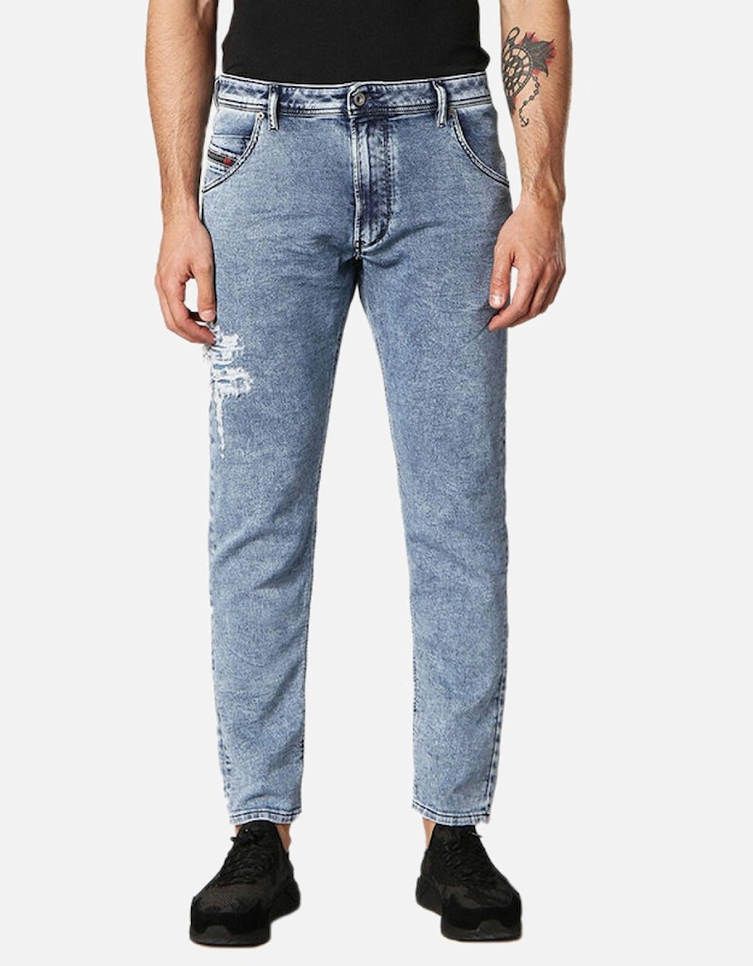 KROOLEY T 084PV W30 W31 Mens Denim Sweat Jogg Jeans Regular Fit Carrot, 5 of 4