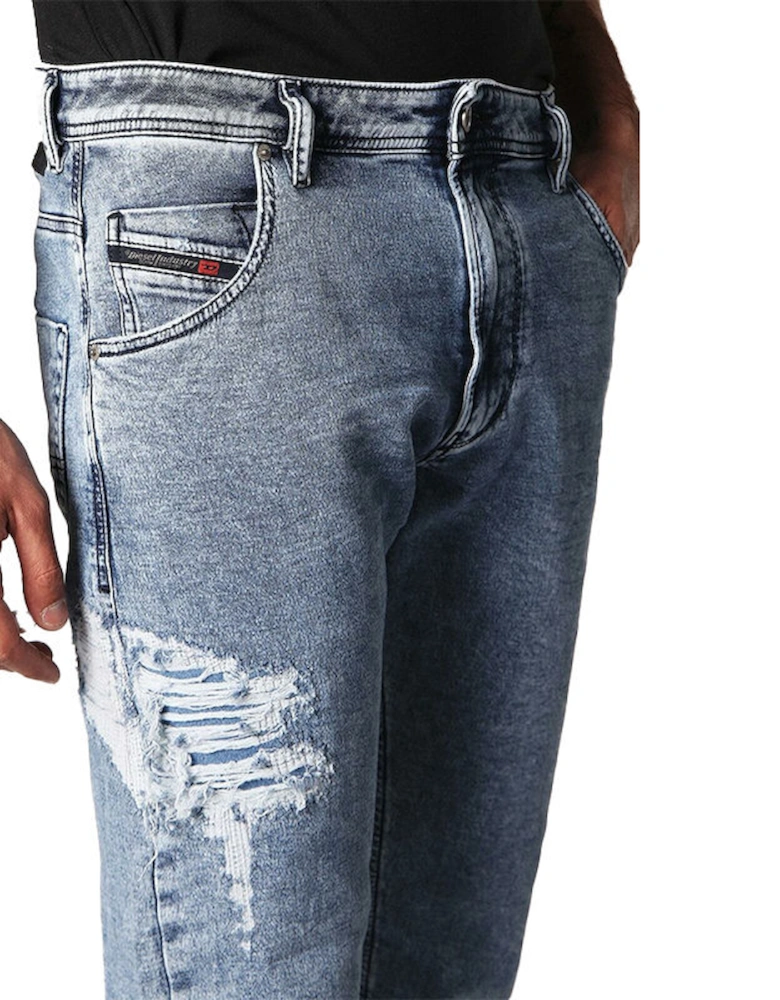 KROOLEY T 084PV W30 W31 Mens Denim Sweat Jogg Jeans Regular Fit Carrot