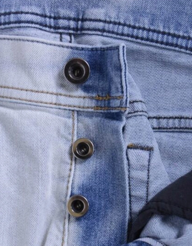 DAGH 084QZ Mens Denim Jeans Stretch Faded Regular Fit Straight Pant Italy