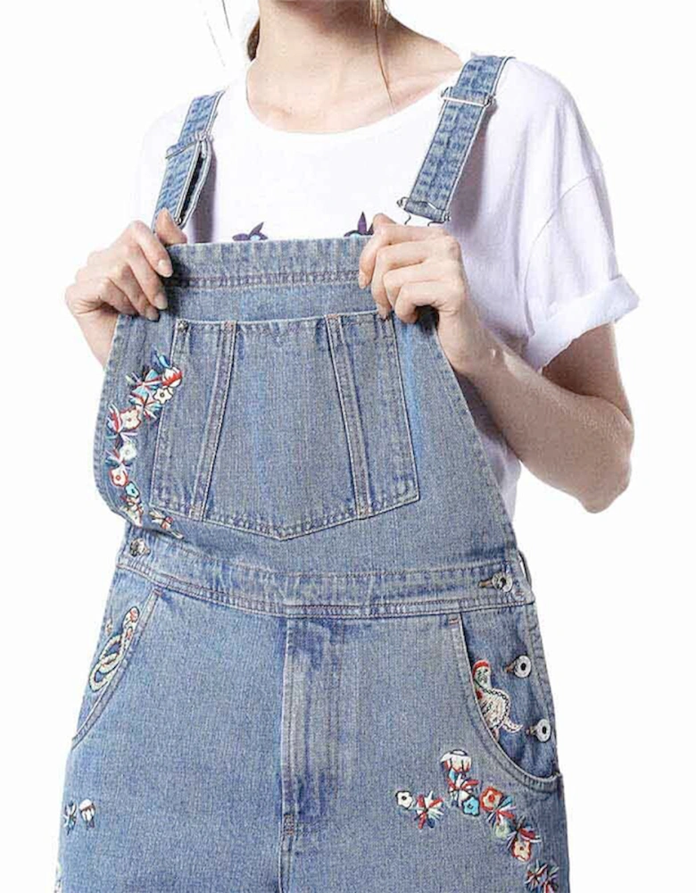 DE PARKER Womens Full Length Denim Dungarees Ladies Slim Jeans Jumpsuit