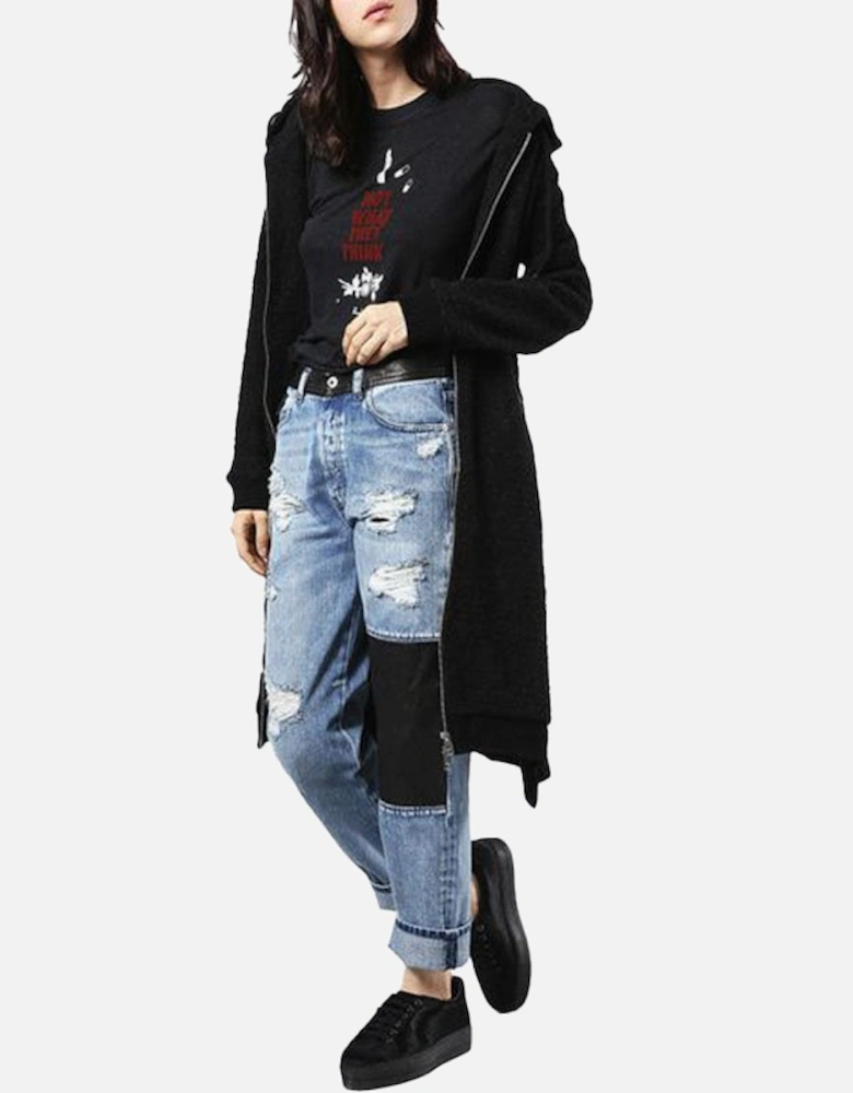 DE MYKI 0076E Womens Denim Jeans Trousers Distressed Faded Straight