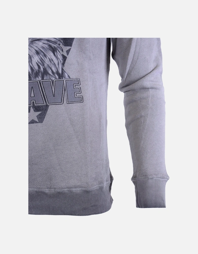 S JOE AD Mens Sweatshirt Crew Neck Casual Jumper Pullover Grey Cardigan