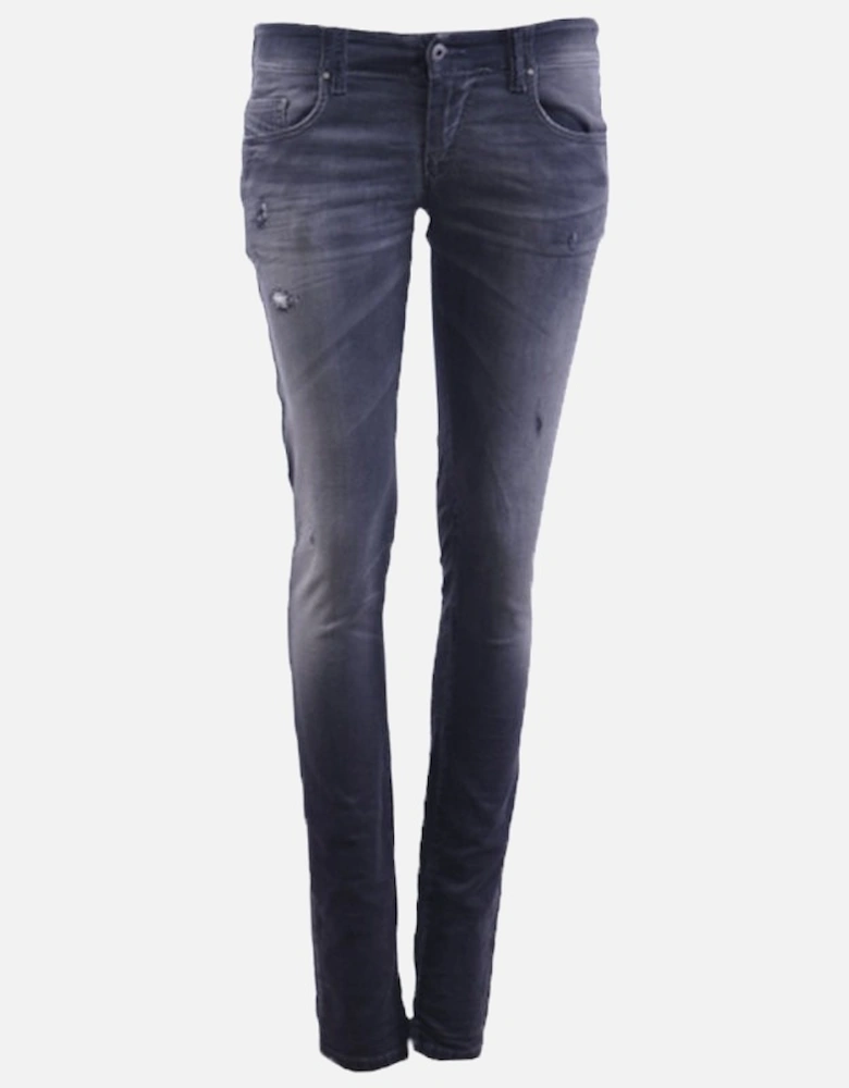 GRUPEE NE 0856S Womens Denim Sweat Jogg Jeans Distressed Slim Fit Skinny