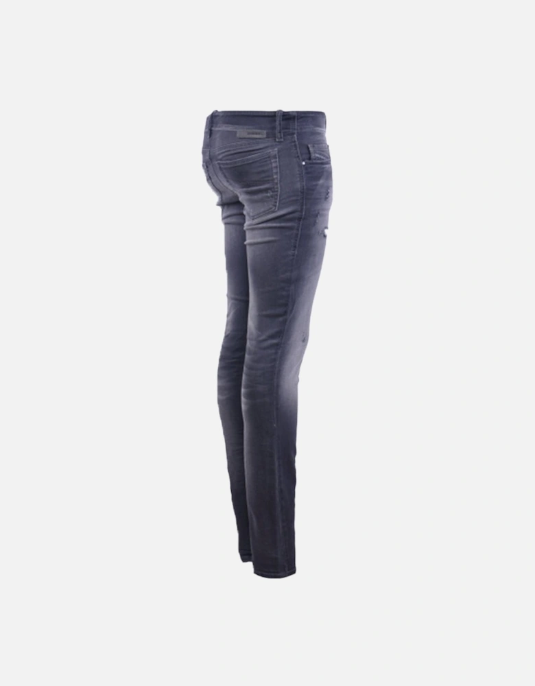 GRUPEE NE 0856S Womens Denim Sweat Jogg Jeans Distressed Slim Fit Skinny