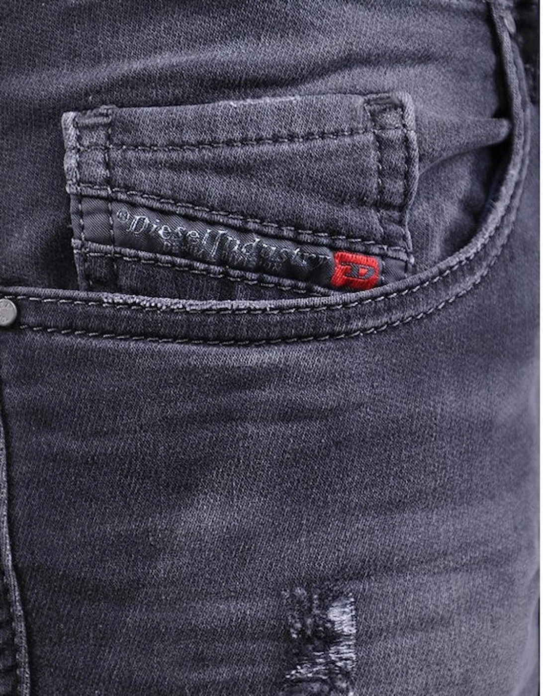 GRUPEE NE 0856S Womens Denim Sweat Jogg Jeans Distressed Slim Fit Skinny
