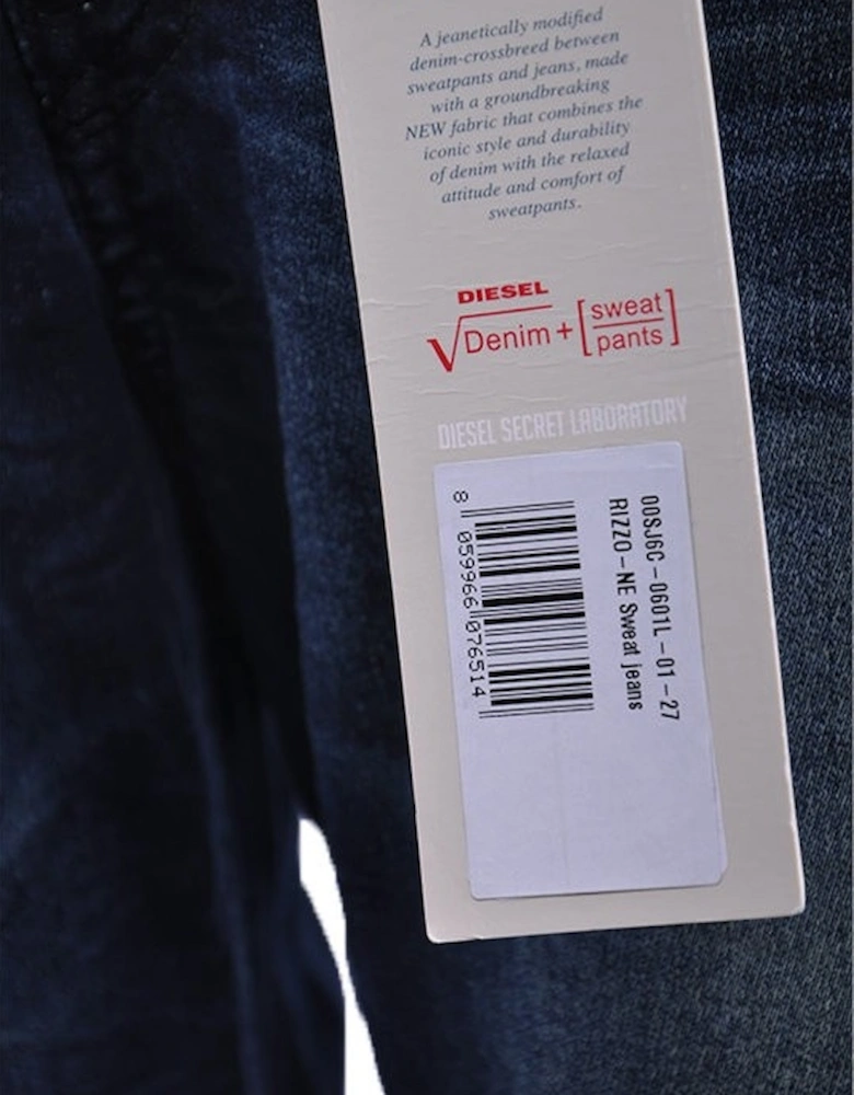 RIZZO NE 0601L Womens Jeans Regular Fit Sweat Jogg Denim Blue Trousers