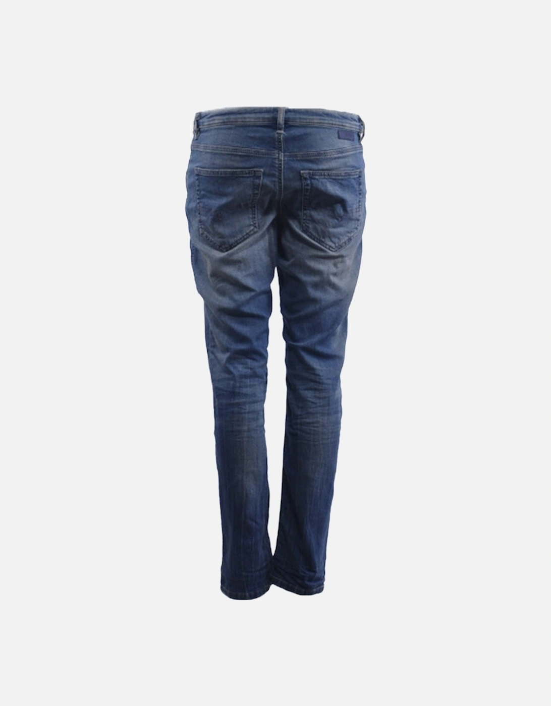 RIZZO NE 0668W Womens Denim Sweat Jogg Jeans Slim Fit Carrot Leg Blue